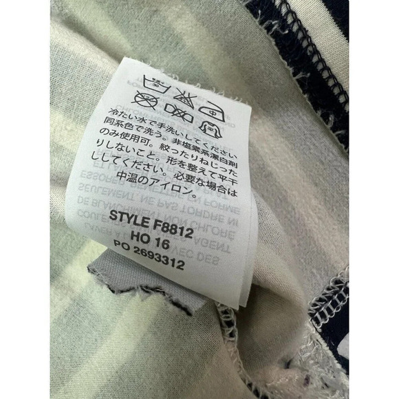 J Crew Top Small Navy White Striped Peasant Classic Nautical Coastal Vacation - Picture 15 of 15